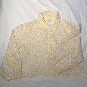 Aritzia Sunday Best Sheer Cropped Button Down Size XS